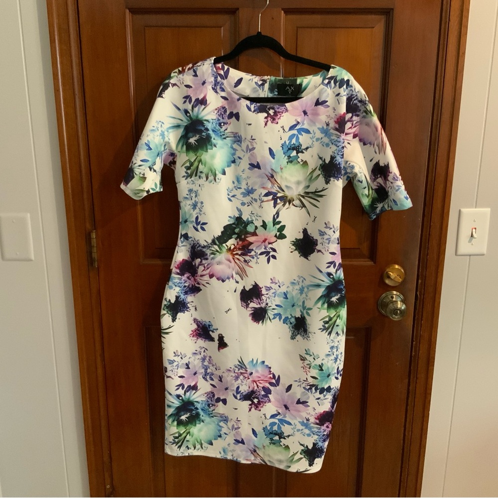 Purple floral print dress- Size 18